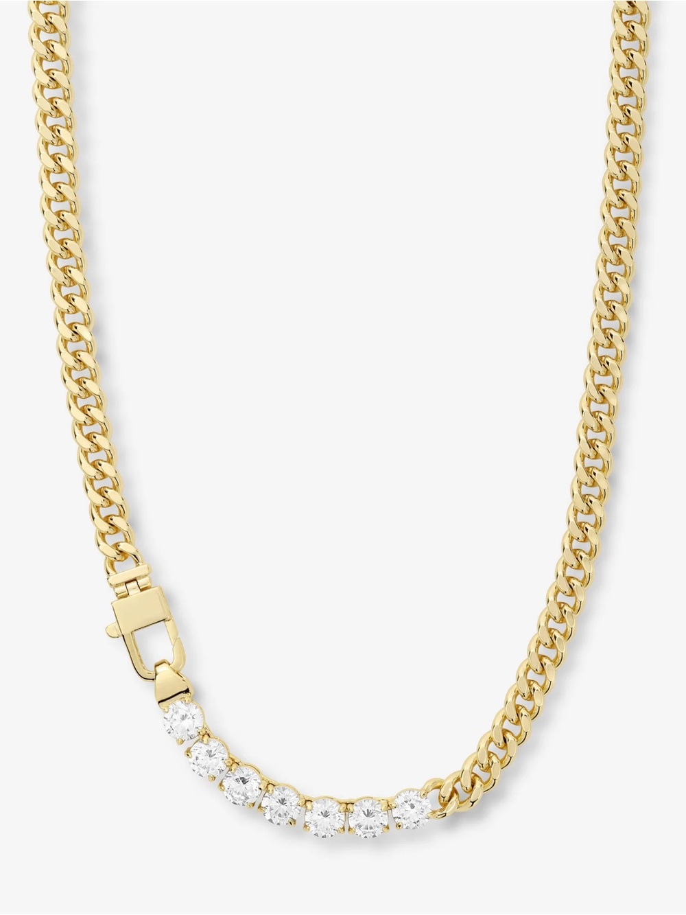 NEW Melinda Maria Gold Chain Necklace with Simulated Diamond Accents 16”